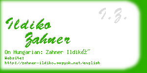 ildiko zahner business card